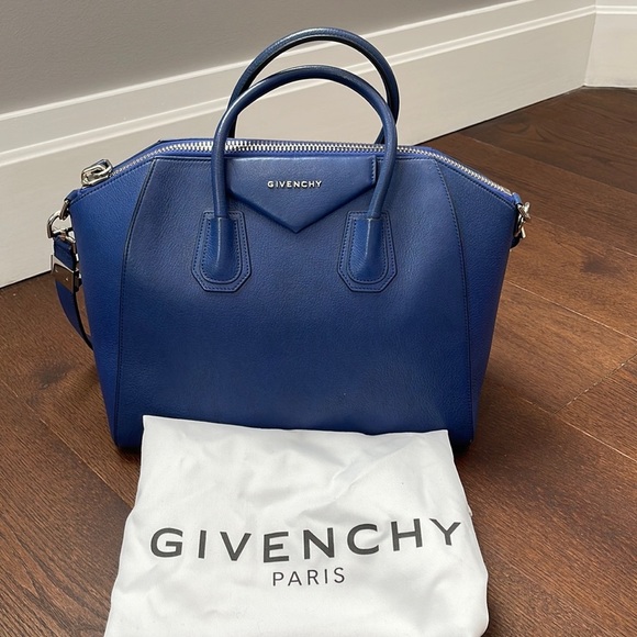 Givenchy Cobalt Blue Antigona Medium Grained Leather Bag Tote and Shoulder Bag - Picture 2 of 10